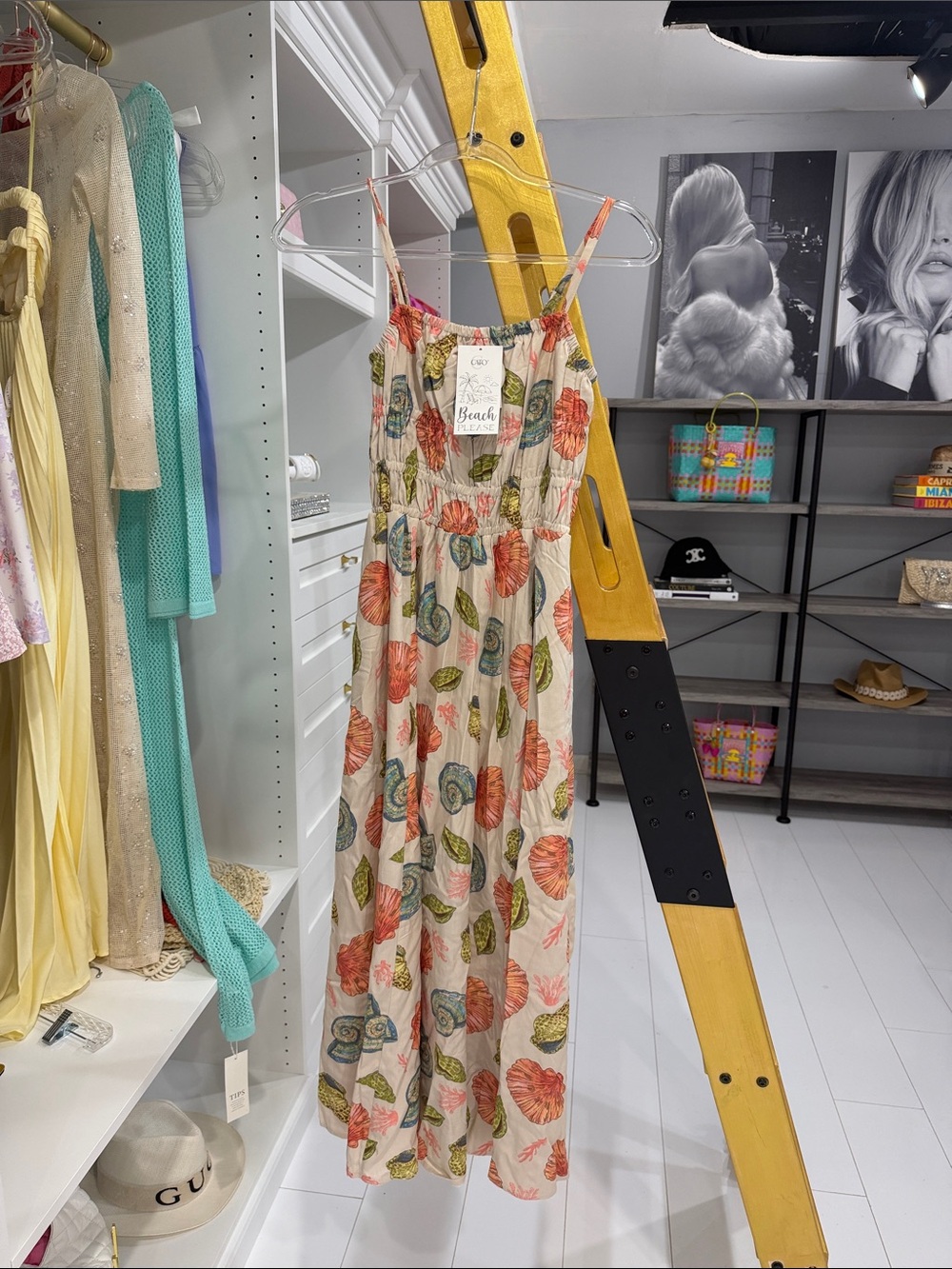Cato Cream Sundress with Coral & Teal Floral Print